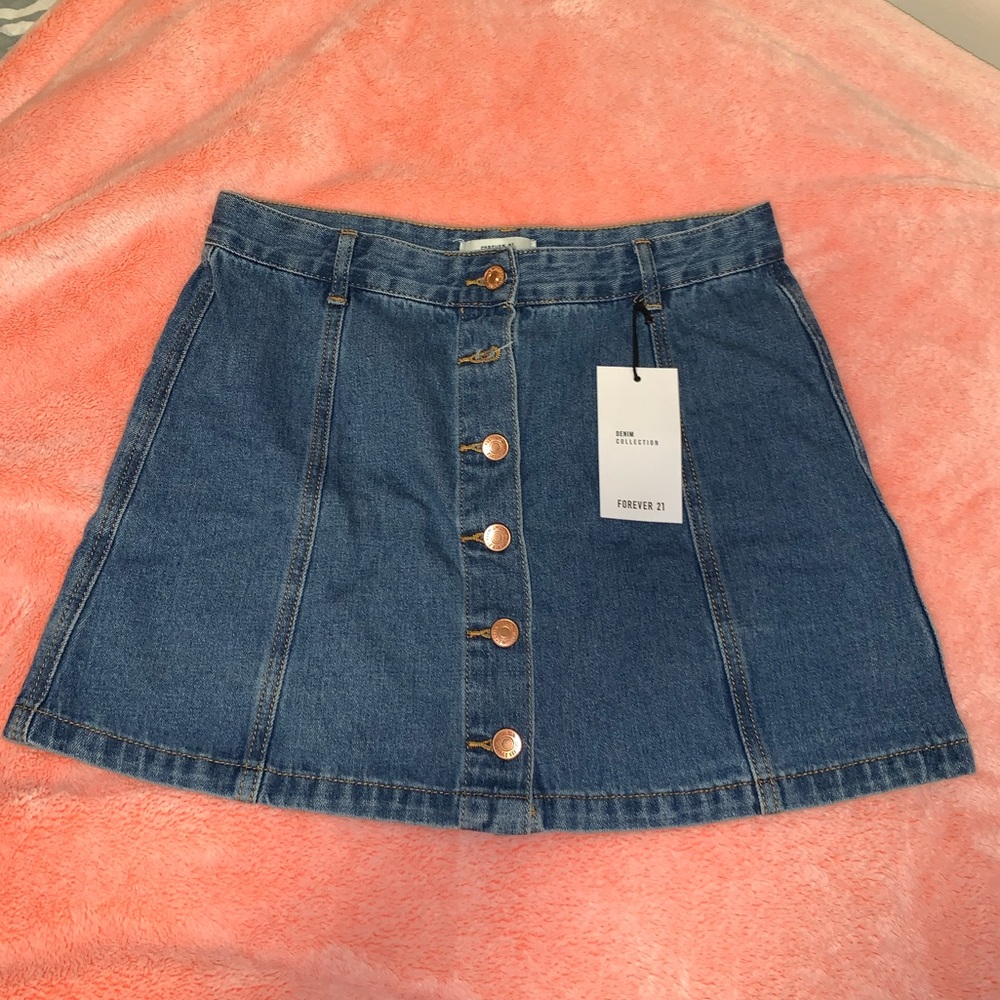 Forever 21 Button Down Denim Skirt